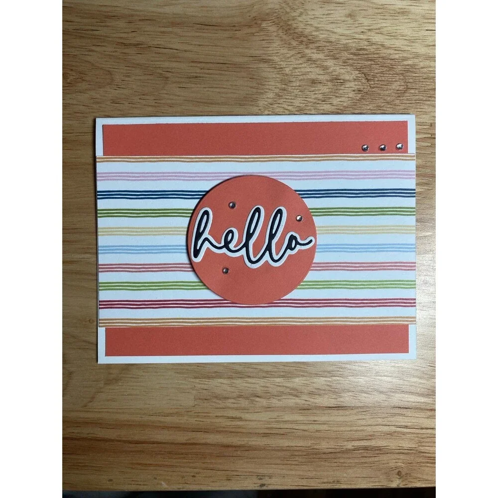 Handmade Hello Blank Greeting Card A2 & Envelope